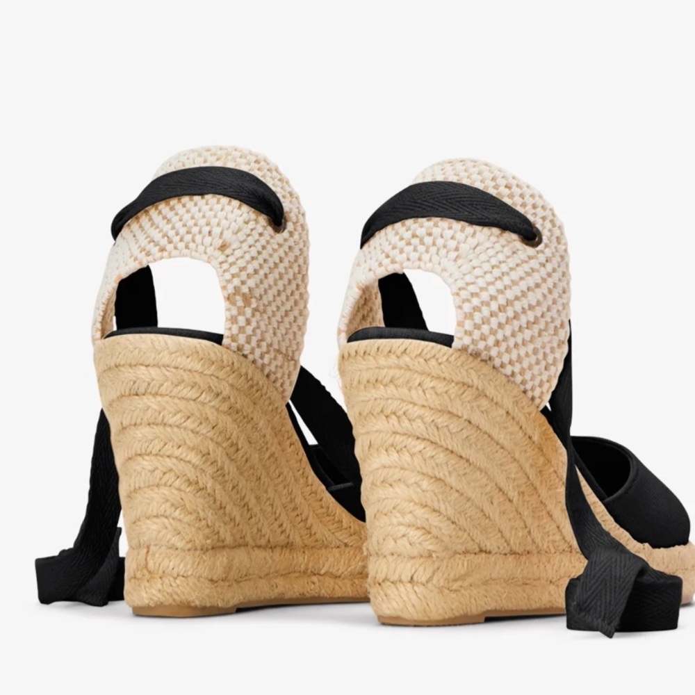 NWOT Soludos The Marseille Wedge Espadrille Black Size 7.5 - Picture 4 of 10